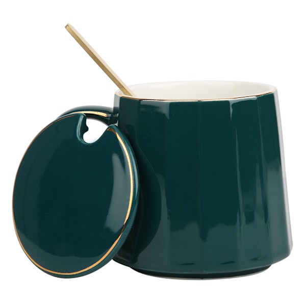Sød Keramik Kaffe Kop Mælkete Kop til Hjem Kontor med Låg Ske Gave