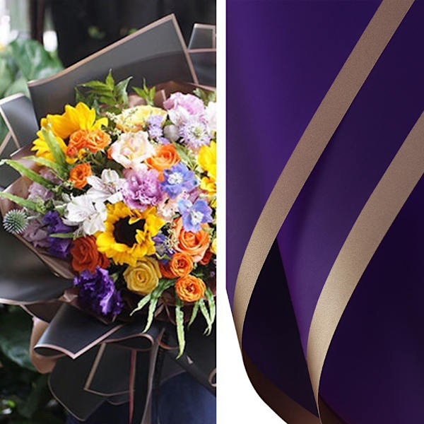 20 st Vattentät Blomsterinslagning Papper 58 * 58cm, Guld Kant