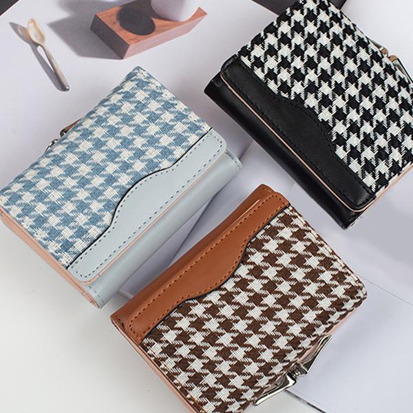 Damplånbok Liten Kompakt Bifold Läderplånbok, Dammynt