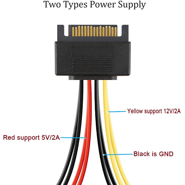 15-nastainen virtajohto, Cable Creation SATA 15-nastainen uros 3x15-nastaiseen naarasvirranjakajakaapeliadapteri