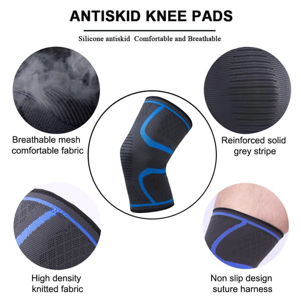 Kompression Knäskydd för Kvinnor & Män, 2-pack Knäskydd för Löparknä, Knästöd Kompressionsärm