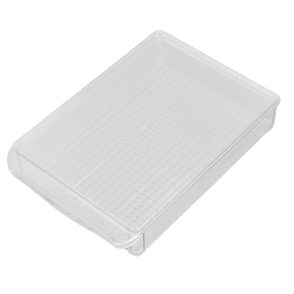 Mångsidig lådorganisatör med transparent design för snabb identifiering av föremål, bärbara behållare är perfekta för förvaring av drycker, ostar och kött
