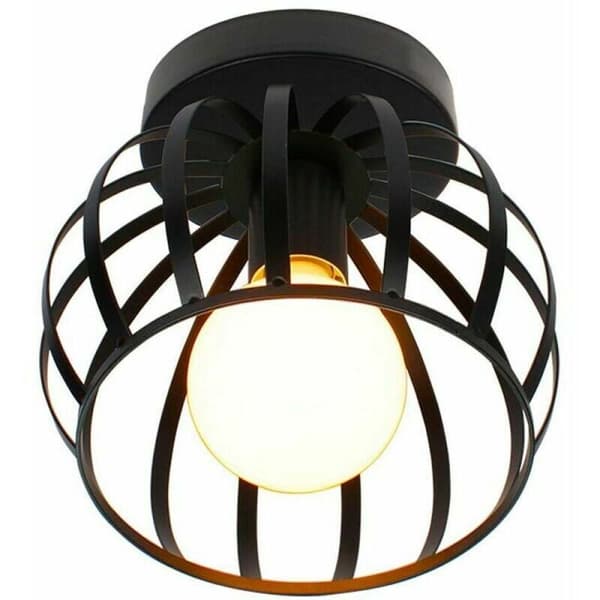Moderne jernmetalbur loftslampe, krystallysekrone planmontering forbedrer elegant appel til ethvert rum