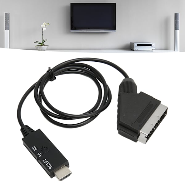 SCART - HD Multimedia Interface -muunnin HD 1080P SCART - HD Multimedia Interface -sovitinkaapeli äänelle ja videolle DC 5V