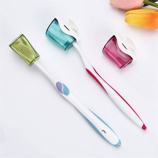 Hygienisk Tandborsthållare, 3-pack Livsmedelsgodkänd Universal Skydd, Perfekt för Hem & Resa