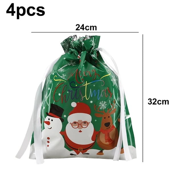 Jul Snörpåse Presentpåsar Julparty Godis Presentförpackning för Julklapp style5