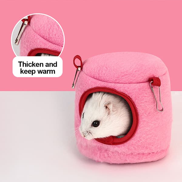 2 stk. Mini Hamster Seng Gemmesteder og Huse, Bomuld Mini Dyr Kæledyrsrede Hule pink S