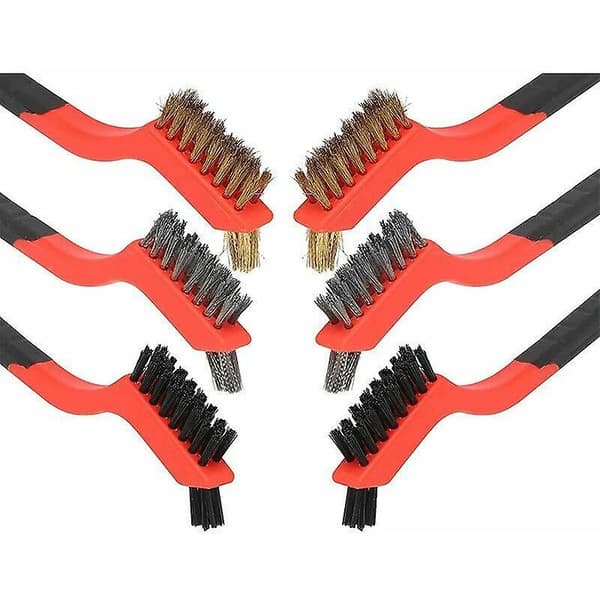 3-pak Nylon Trådbørstesæt med Messing Rustfrit Stål Børster 7
