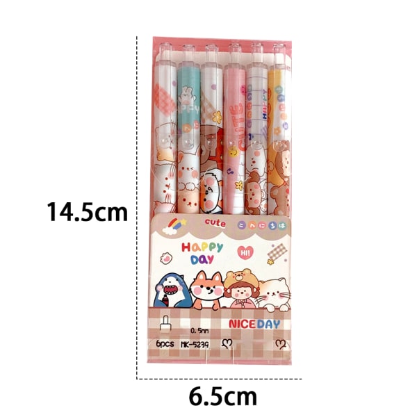 Søde Kuglepenne Sort Blæk, 0,5 mm Gelpenne Nice Kawaii Kontor Skole