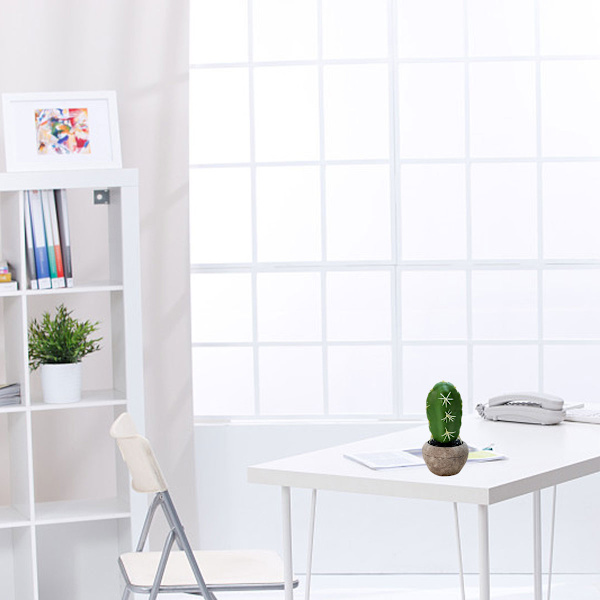 2 stk små simulerte planter potte kaktus bonsai kreativ