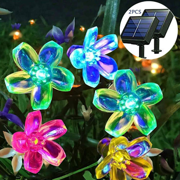 Solcelled Fe-Have-Lys til Udendørs - 9.5M 8 Tilstande 50 LED Sol
