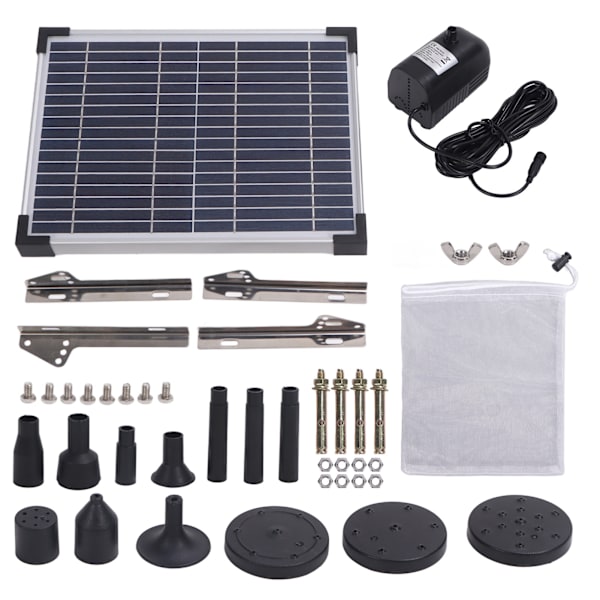 17V/10W Solcellsfontän Hög Effekt Vattenpump med Solpanel Solenergi Pump Kit för Trädgårdsdamm