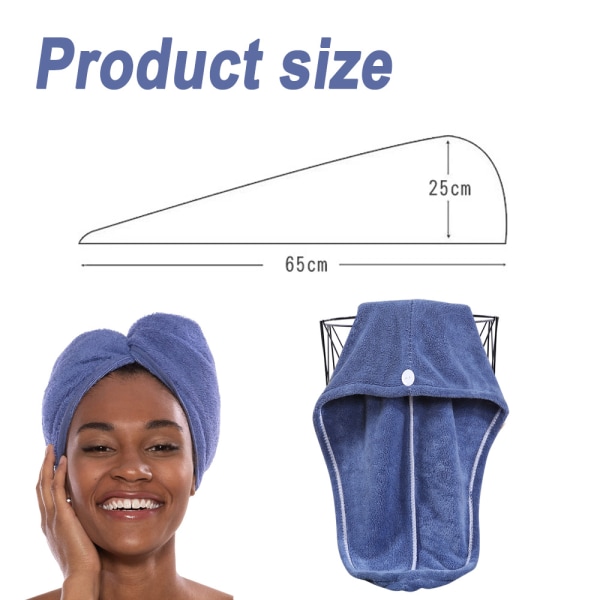 Mikrofiber Hår Absorberende Tørkehette Dusjhette Håndkle