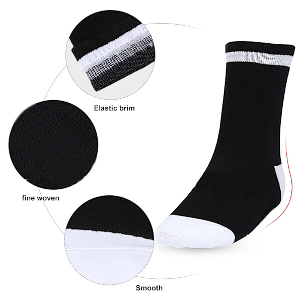Unisex Utomhus Varma Hållande Andningsbara Mjuka Anti-svett Strumpor Basketboll (Svart)