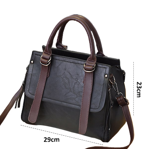 Ny mode håndtaske i kunstlæder, retro, stor kapacitet, skuldertaske, crossbody taske