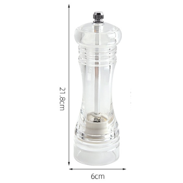 Clear Acrylic Salt and Pepper Grinder Refillable Sea Salt