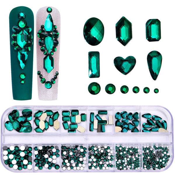 Nail Rhinestones Kristaller Ädelstenar Multi Nagelpärlor， för Nail DIY Crafts Smycken style 5