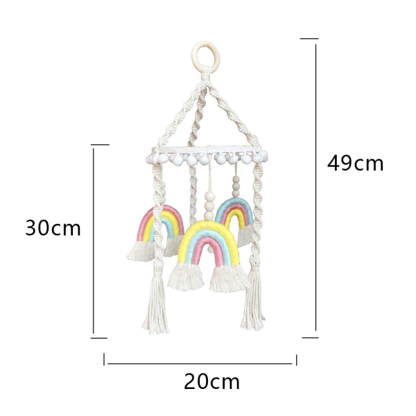 Rainbow Mobile Hängande Macrame Baby Mobile Rainbow Crib Mobile