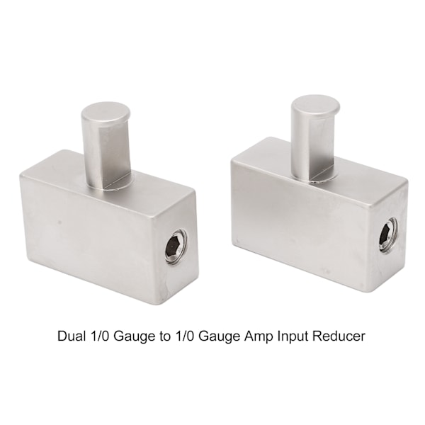 2 stk Dobbel 1/0 Gauge til 1/0 Gauge Forsterker Inngang Reduserer Nikkelbelagt Aluminium Legering Høy Effekt for Bil Lyd