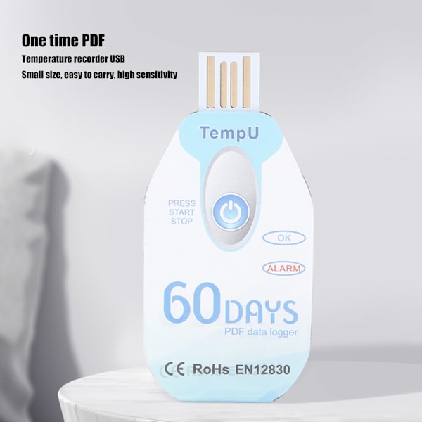 Mattemperaturinspelare Bärbar Temperaturdatalogger PDF-rapport USB-driven Datalogger
