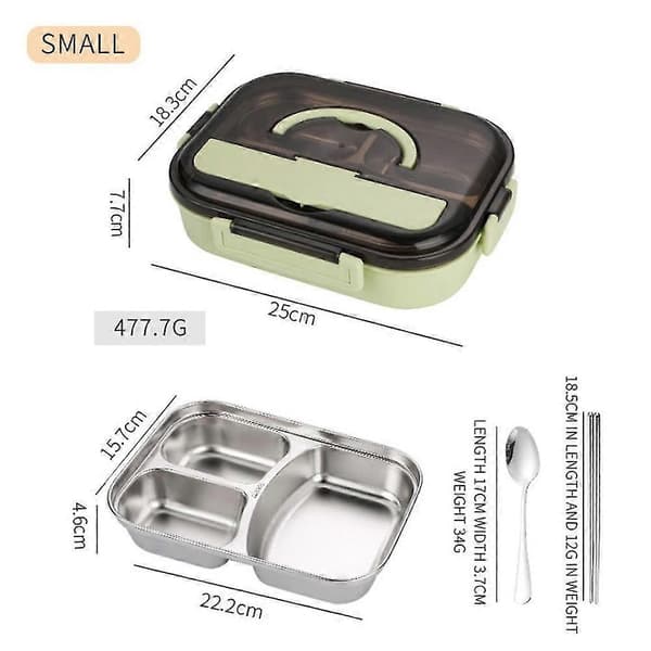 Bento Box Japansk Stil För Barn Student Matbehållare Material Läcksäker Fyrkantig Lunchlåda Med