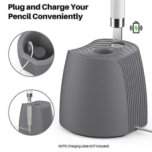 Bærbar Stylus Pen Opladningsstation Tilbehør Stand Silikone Opbevaring Oplader Holder Til 1/2-grå