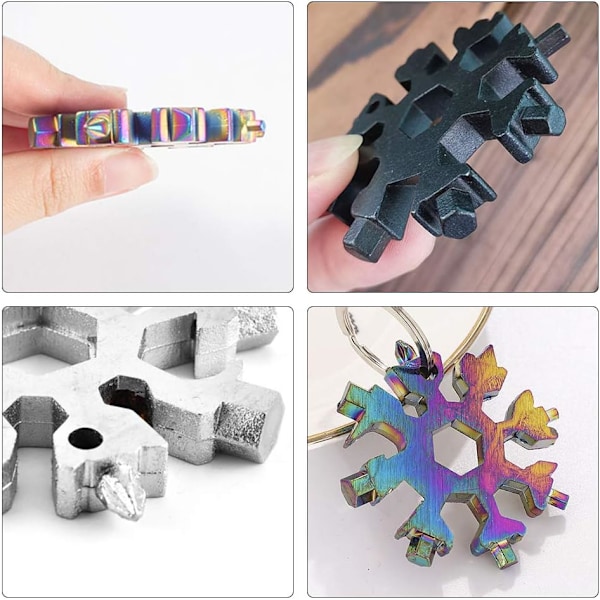 Unika Snöflingor Multiverktyg, Portabel Design, För Utomhuscamping, Inkluderar Nyckelring, Kompakt Storlek