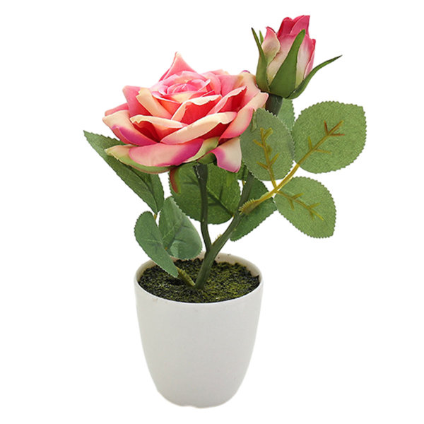 Simulation two-headed small roses, bonsai, creative artificial