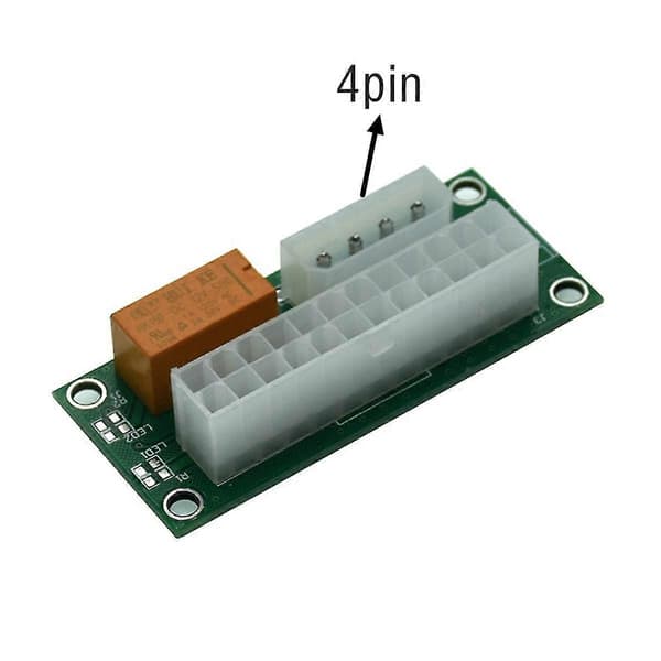 3 stk. 24 Pin Til 4pin Atx Strømforsyning Synkron Synkron Starter Forlængerkort Dobbelt Psu Adapter Til Bt