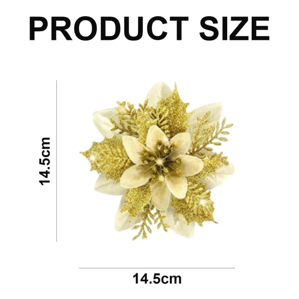 Julgransprydnader Julsimulering Blomma Ornament 10 st