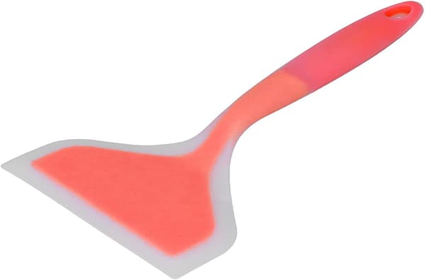 (orange) Bred mun kökssilikonspatel Transparent tvåfärgad