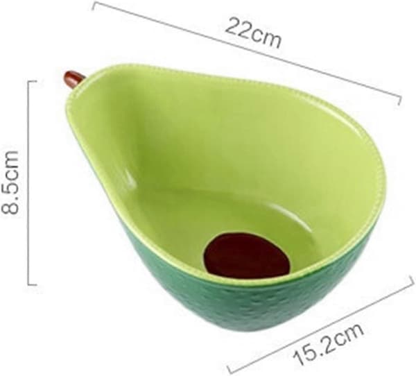 Stor grön salladsskål i keramik 22 cm, stapelbar fruktskål för köket, modern stil