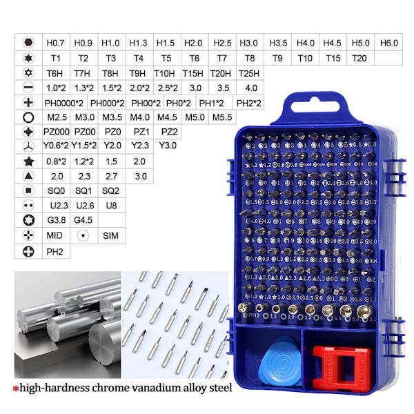 115 i 1 Finmekaniker Skruvmejsel Set För PC Mobiltelefon Glasögon Klocka Verktyg DE