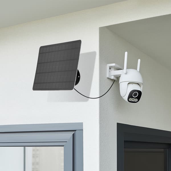 20W solcellepanel for sikkerhetskamera, ekstra lang ladekabel solcellepanellader, med USB-port, høyeffektiv solenergi, 360° justerbar