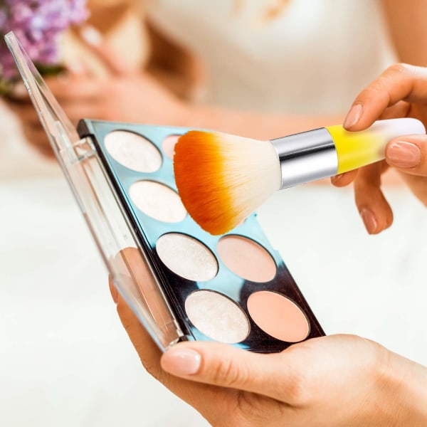 eBoot 2 delar Soft Nail Art Dust Remover Powder Brush Cleaner för akryl- och makeuppulverrougeborstar (rosa, lila)