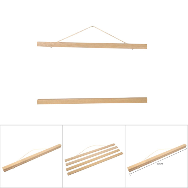 Moderni magneettinen sahanpurunäyttökehys DIY-julisteiden ja kuvien ripustamiseen, valkoinen puu 40 cm