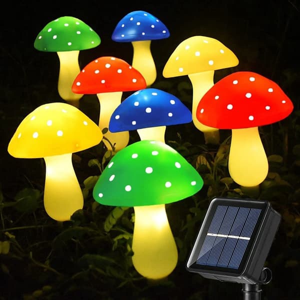 Solcellehavelampe 6 I 1 Sol-Svampelampe 8 Tilstande Udendørs