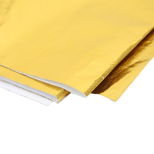 Självhäftande Reflekterande Guld Högtemperatur Värmeisolerande Tejp Termisk Isolering för Inpackning av Kablar Bränsleledningar Guld