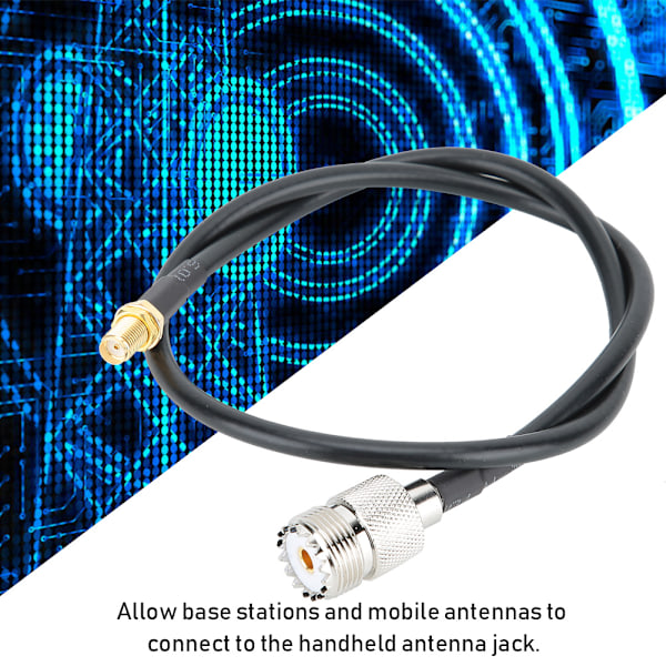 SMA Hun til UHF Hun Sort Jumper Wire Adapter til UHF Base og Mobile Antenner