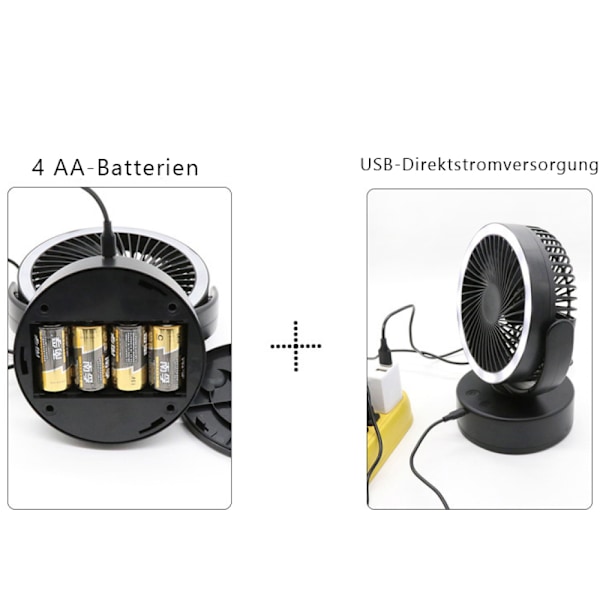 Batteridriven fläkt med 360° rotation, din perfekta följeslagare för utomhusäventyr och nödkraft