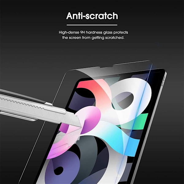 2 stk skjermbeskytter for iPad Pro 12,9 tommer 2022/2021/2020/2018 (6. / 5. / 4. / 3. generasjon), 9H hardhet glass skjermbeskytter, Face ID mulig