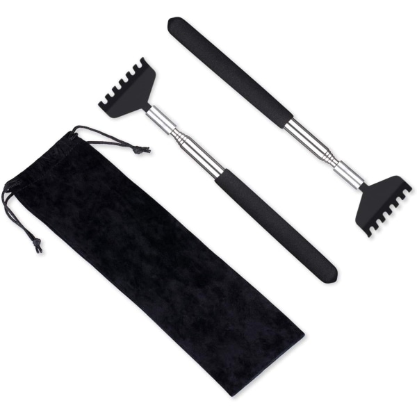 2 Pack Portable Extendable Back Scratcher, Metal Stainless