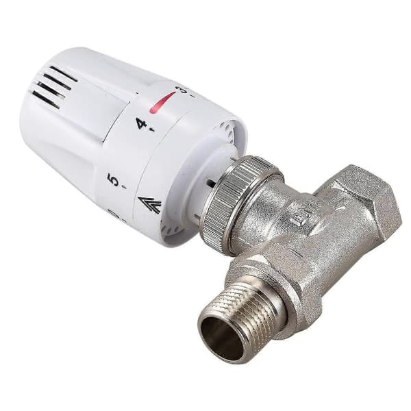 1/2 tum Mässing Termostatisk Radiatorventil Rak Typ Dn15 Automatisk Temperaturkontrollventil Fl
