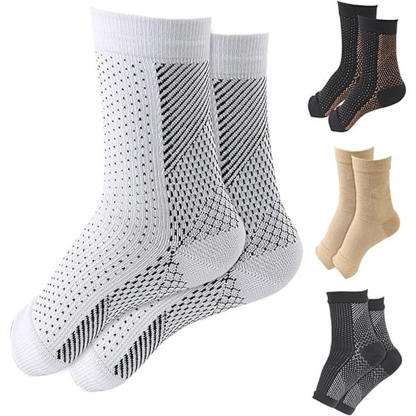 4 Par Kompresjonsstrømper, Neuropatiske Nano-Strømper, Kompresjonsstrømper, Fotkompresjon Ankelstøtte, Ortopediske Strømper for Menn og Kvinner (L/XL)