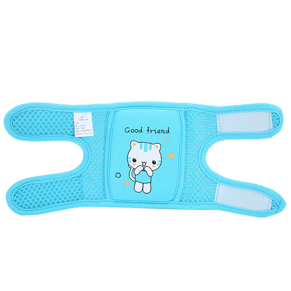 Justerbare kneputer for baby og småbarn - Sikkerhetsbeskyttelse for ben - Myke kneputer for sommer - Blå katt