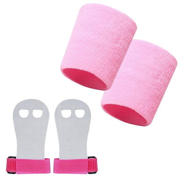Gymnastikhandskar + 2 st handledsskydd - rosa