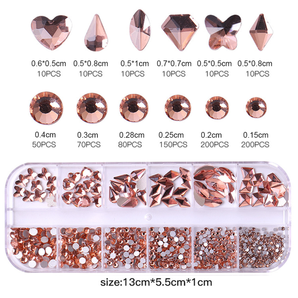 Nail Art Crystal Gems Stones Flatback， för hantverk diamantsmycken dekoration Design style 5