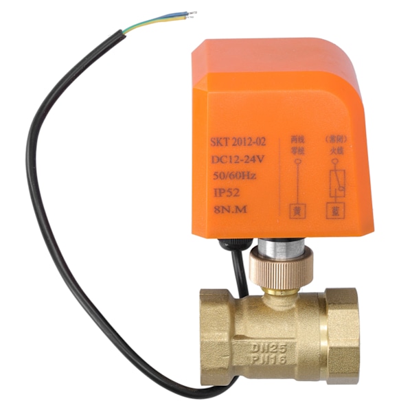 2-vejs elektrisk kugleventil 2-trådet messingmotoriseret mekanisk udstyr DC12/24V DN25