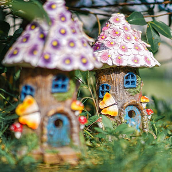 Havefigur med solcellelys, Resin Havefigur, Vandafvisende