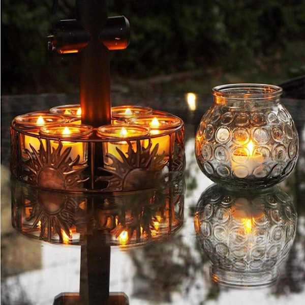 Ambient Decor Solarljus, Vattentät Utomhusbelysning För Trädgård Och Camping, Uppladdningsbara Gula Flimrande LED-ljus Med Skymning Till Gryning